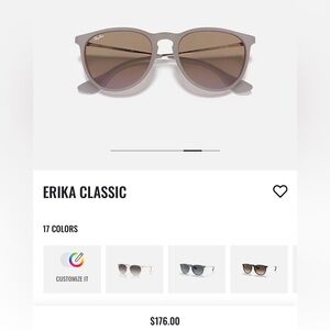 Rayban Erika Classic sunglasses, Matte Dark Sand, new without tag